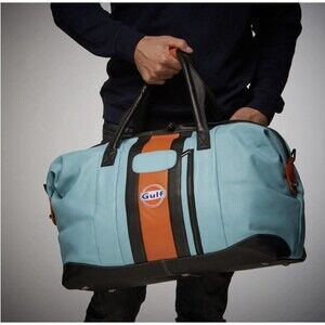 Gulf Leather Large Duffel Bag in Gulf Blue